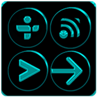 Black and Cyan Icon Pack