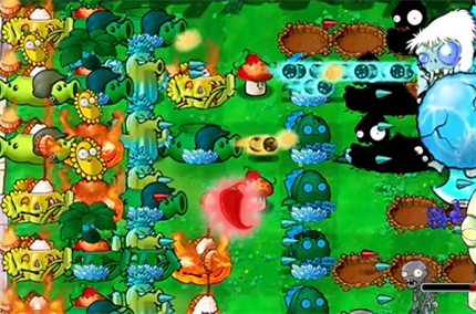 pvz hybrid version of hero mode working together to pass the level