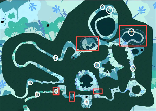 Summary of hidden areas and photon locations in the full map of Photon