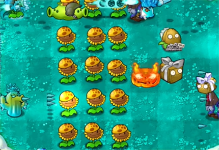 PVZ hybrid version of hero mode to win and chase through the level