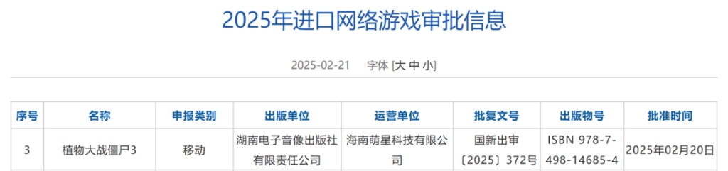  The first batch of version numbers in the Year of the Snake is issued! Plant vs. Zombies 3 is the best version number